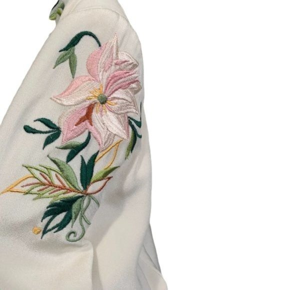 Vintage Saks Fifth Ave Silk Embroidered Blazer 16 - Picture 5 of 10